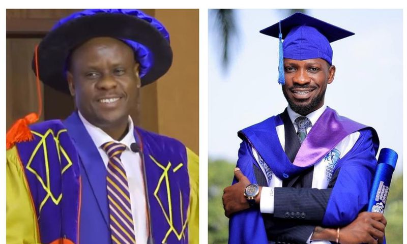 Minister Balaam Barugahare congratulated Bobi Wine on his graduation