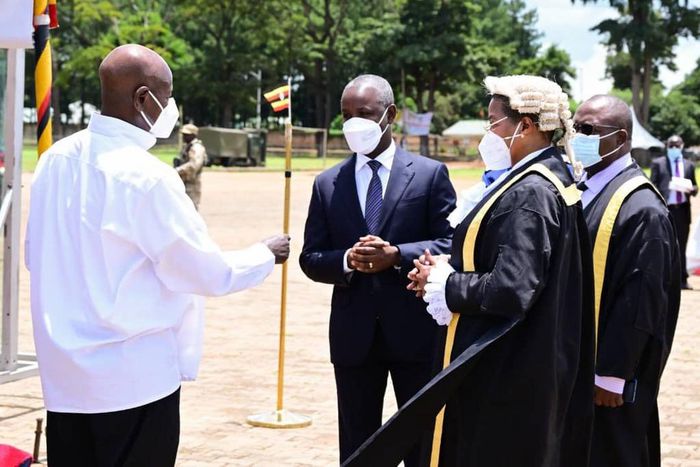 President Yoweri Museveni arriving at the Kaunda Grounds in Gulu for the parliamentary session