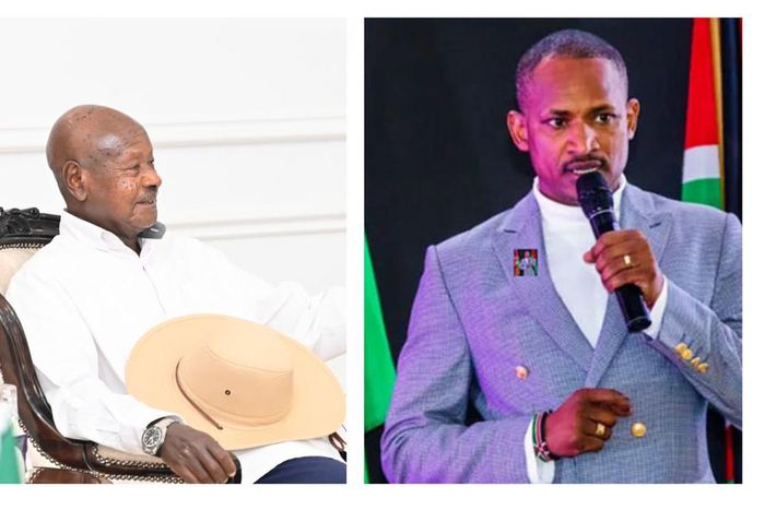 President Museveni and Kenyan MP Babu Owino