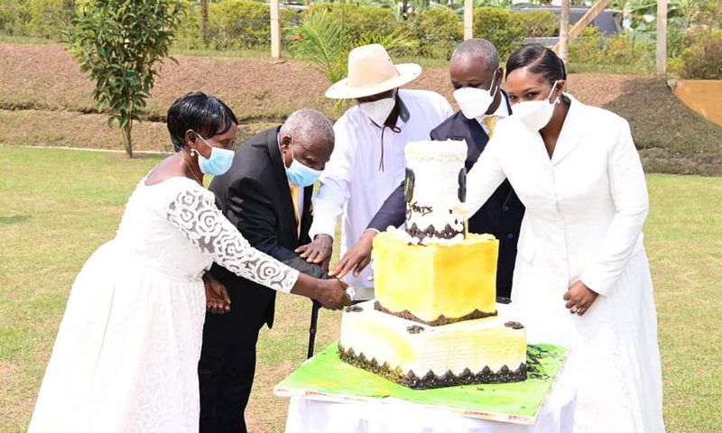 This gesture was made during a celebration of Bangirana's 80th birthday and 48 years of marriage.