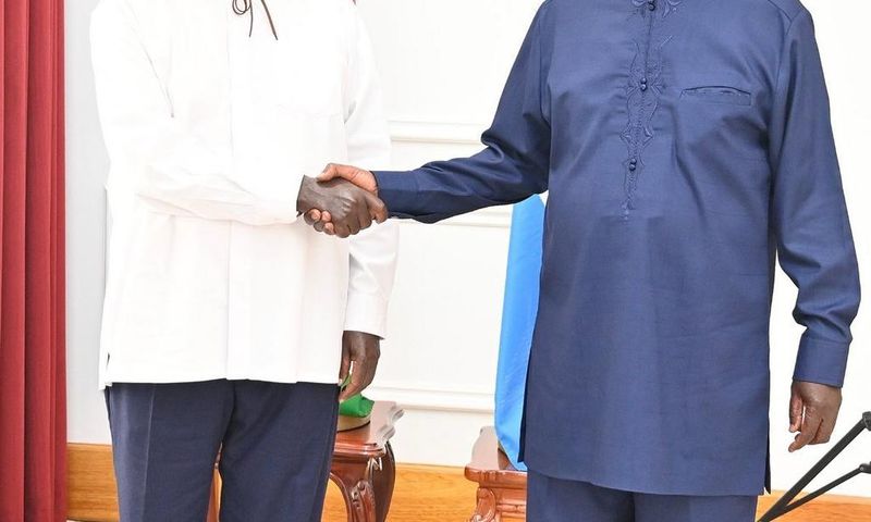 President Museveni with Raila Odinga
