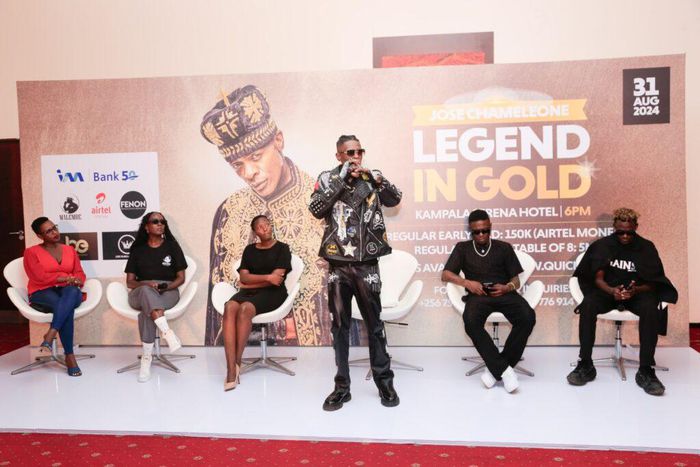 Dr Jose Chameleone addressing the media during the concert launch a few weeks ago