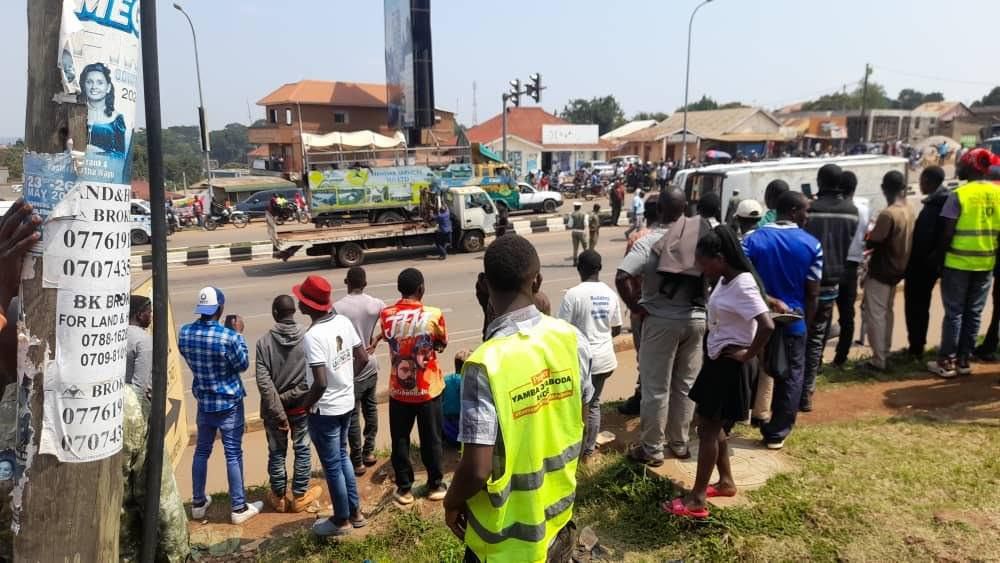 Locals gathered at the accident scene
