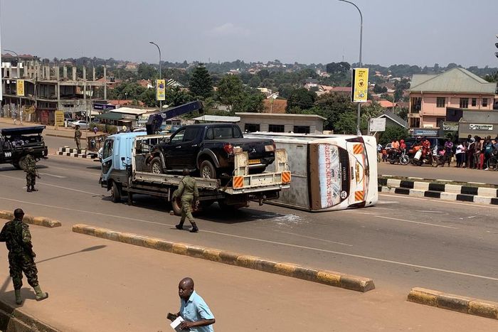 The accident scene at the Nkumba traffic lights (courtesy)