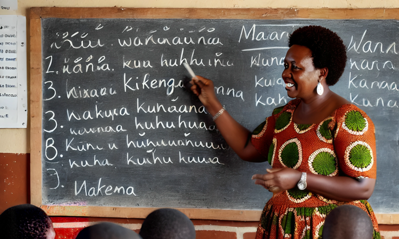 An AI-generated image of a classroom scene in a Kenyan school
