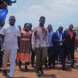 Bobi Wine arriving at the Kiteezi Landfill