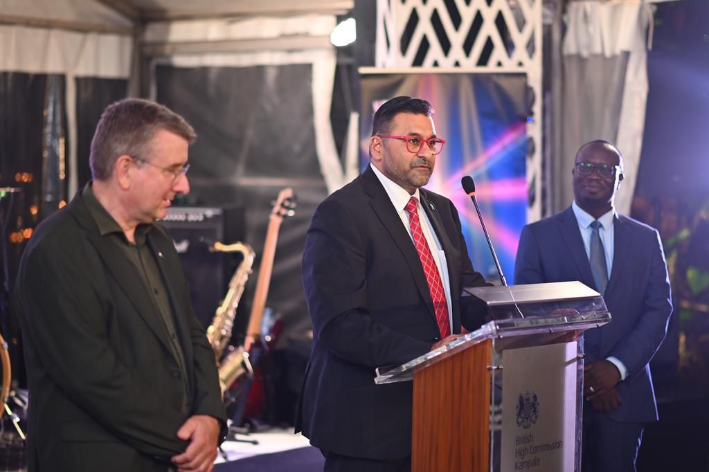 Sanjay Rughani the CEO Standard Chartered Bank and founding Member of the BCCU addressing the guests at the launch of the British Chamber of Commerce Uganda at the British High Commissioner's Residence