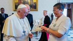 Speaker Among exchanged gifts with Pope Francis last year