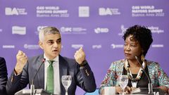 Jennifer Musisi with London Mayor Sadiq Khan