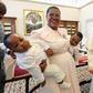 Anita Among introduced her twins to Pope Francis