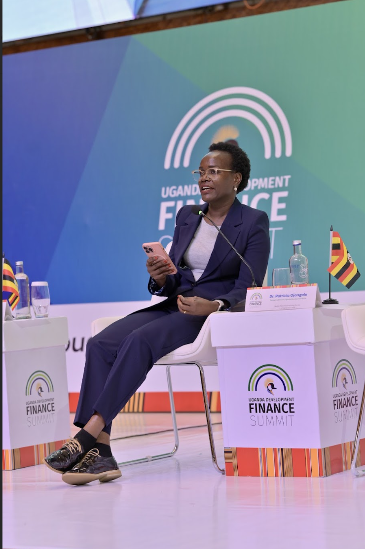 Managing Director of Uganda Develpment Bank ,Dr.Patricia Onjagole adresses delegates at the recently concluded UDB summit held at Speke Resort convention center Munyonyo