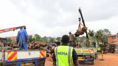NEMA removed close to 600 lorry differentials and suspension units that had been dumped into the water body
