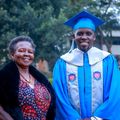 Joel Ssenyonyi with his mother