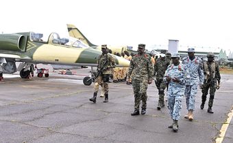 Gen Muhoozi at the Uganda Air Force College.