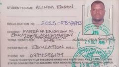 Edson Alinda's ID