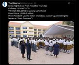 Controversy as Seeta High Schools allegedly charge Shs10m for Prom President