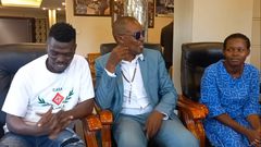 Suuna Ben, Mary Nambwayo with Bukdedde journalist Josephat Sseguya after the meeting