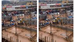 Images taken of the site after the rain showed the channel almost entirely submerged