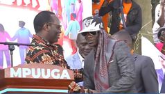 Mathias Mpuuga with Alien Skin at the launch of "My Leader" front