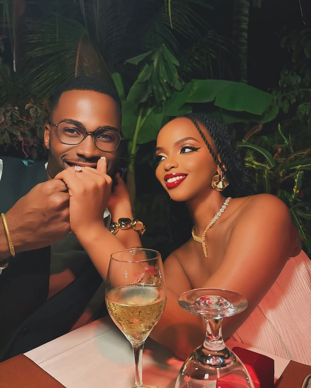 PHOTOS: Baby Gloria unveils fiancé after dream island beach proposal