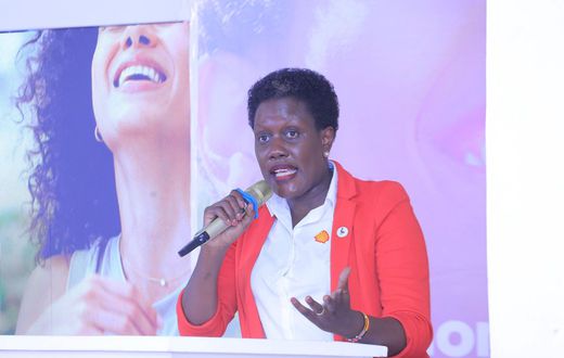 Joanita Menya Mukasa, Managing Director at Vivo Energy Uganda addressing the suppliers at the third Annual Shell Select Suppliers Conference.