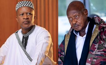 Frank Gashumba (a leader in the Bavandimwe community) and President Yoweri Museveni