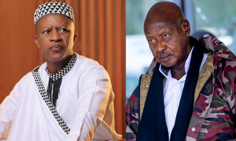 Frank Gashumba (a leader in the Bavandimwe community) and President Yoweri Museveni