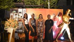 The Uganda Breweries team led by Catherine Ndungu, the UBL marketing director and Christine Kyokunda, the Johnnie Walker brand manager