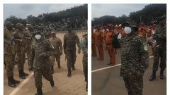 The unidentified officer went viral, imitating the Commander in Chief at a military parade rehearsal.