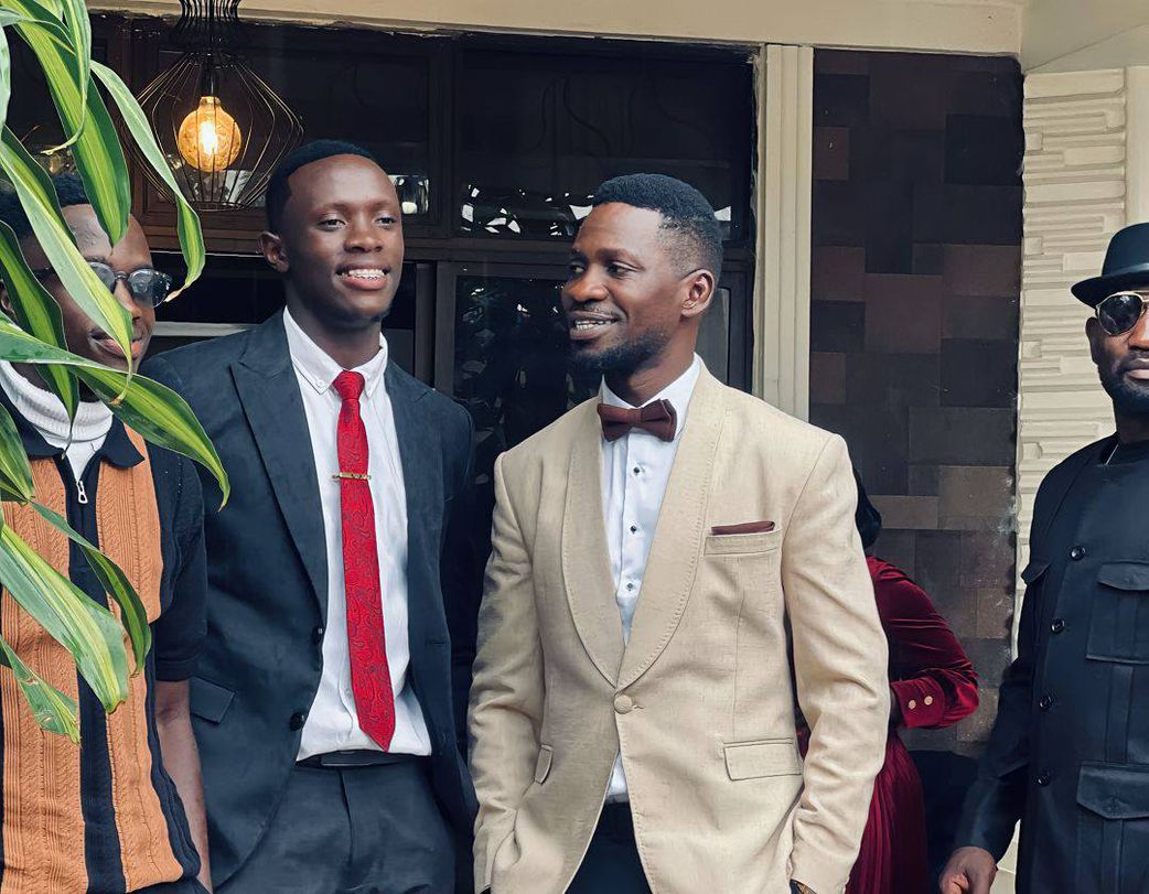 James Churchill Ssentamu with NUP President and uncle, Bobi Wine