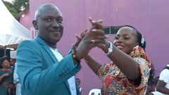 Sanyu Robinah with her husband Pascal Mweruka at the function