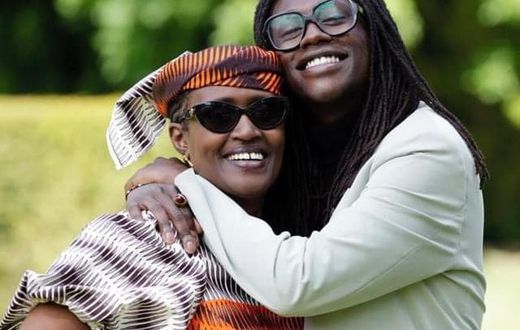 Winnie Byanyima with her son Anselm Besigye. 
