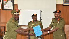 Col Deo Akiiki has officially handed over the role of Deputy Director Defence Public Information to Maj Bilal Katamba.