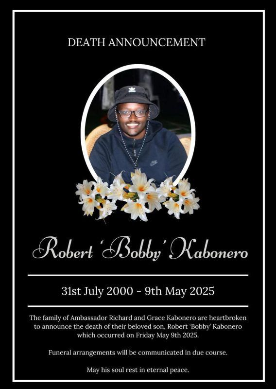 Ambassador Kabonero’s son Bobby dies