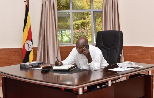President Yoweri Museveni on call