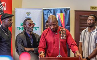 Isaiah Katumwa, speaks at the press conference ahead of his concert (Photos by Andrew Ibanda)