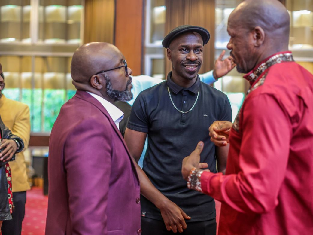 Isaiah Katumwa with Myko Ouma and Don Wanyama