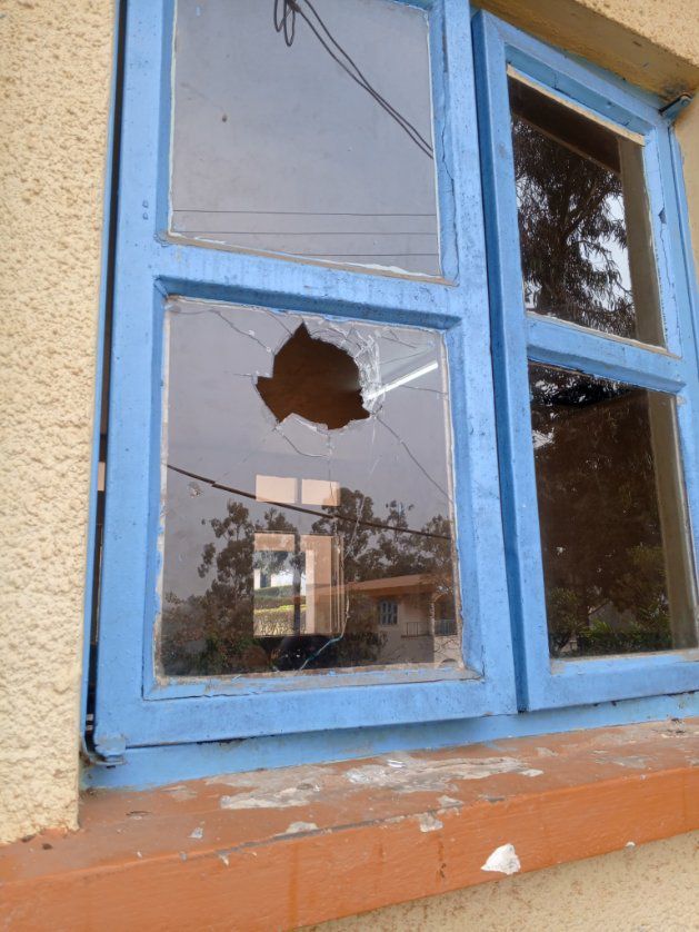 Some of the school properties damaged by the rioting students