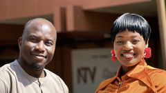 Zambaali Bulasio Mukasa with NTV's Stella Nante