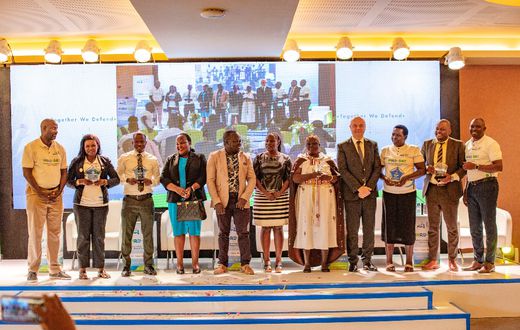 The awards went to human rights activists from Gulu (representing the northern region), Hoima (representing the western region), Tororo (representing the eastern region), and Buganda (representing the central region).