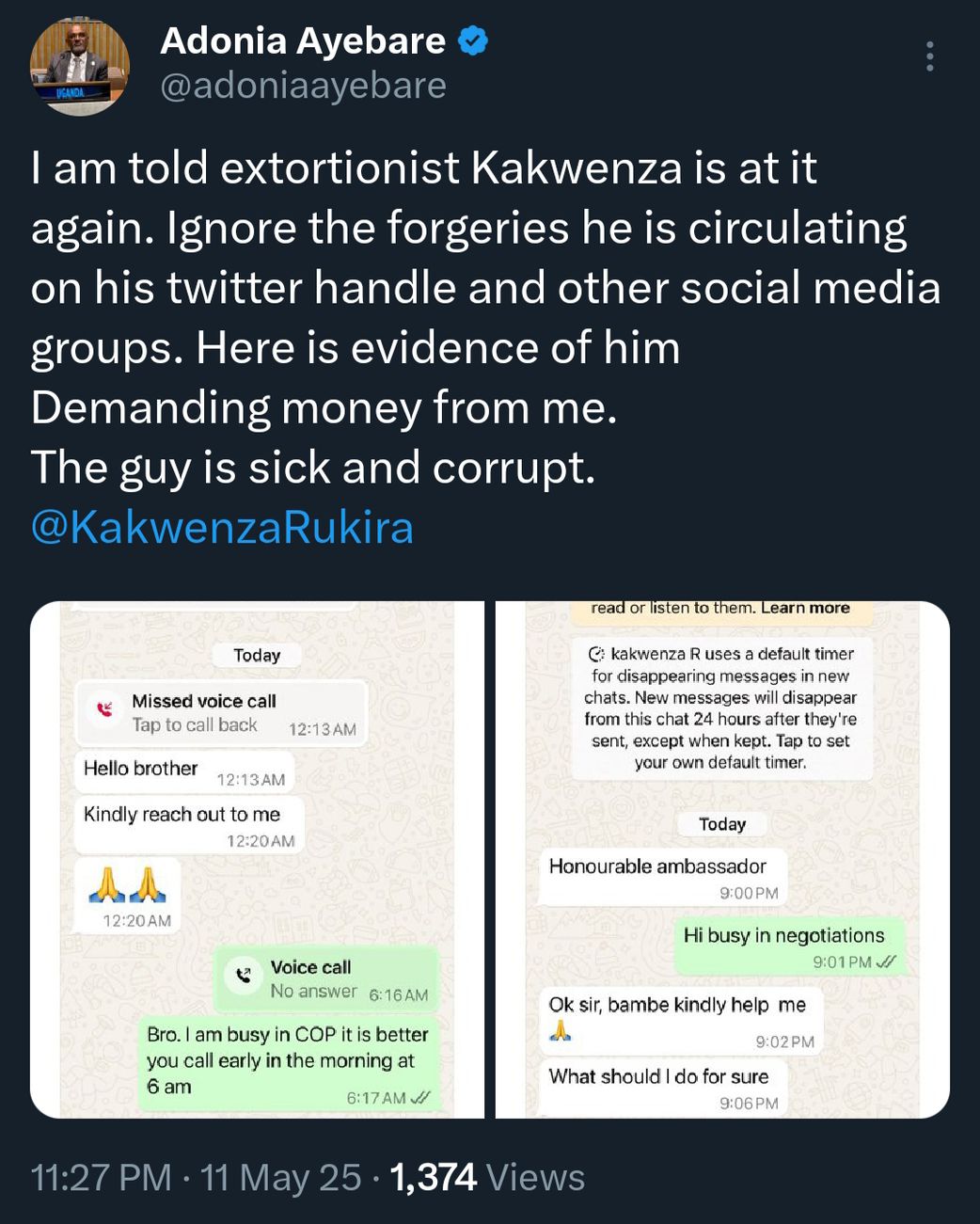 Ambassador Ayebare breaks silence after Kakwenza accuses him of corruption