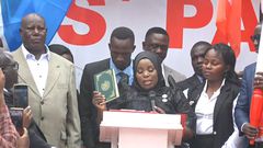 Stecia Mayanja taking oath