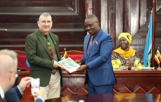 Kampala Lord Mayor Erias Lukwago at the project signing