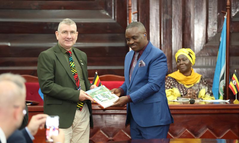Kampala Lord Mayor Erias Lukwago at the project signing