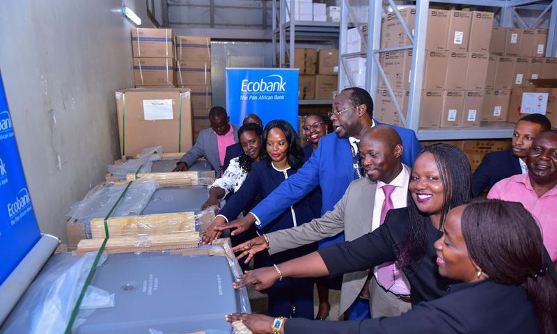 The equipment worth Shs 1.3 billion was handed over by Ecobank and partners to UBTS