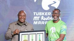 Minister Godfrey Kabbyanga and Amos Wekesa launched the 2025 Rwenzori Marathon