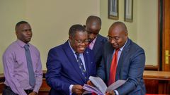 Bwanika and Bugaya share a moment after the press conference