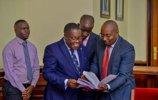 Bwanika and Bugaya share a moment after the press conference