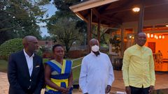 President Museveni met President the two defeated incumbents in Mbarara, Hon Kashaija and Michael Tusiime. 