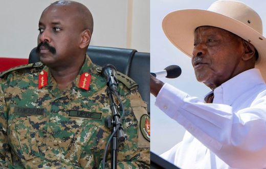 Gen. Muhoozi Kainerugaba and President Yoweri Museveni